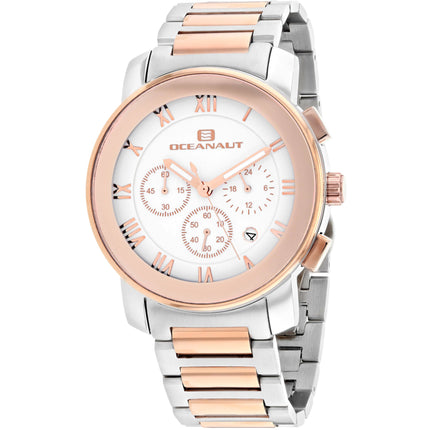 Oceanaut Men's Watch - Riviera White Dial Plated Stainless Steel Bracelet | OC0337 ,