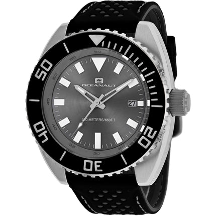 Oceanaut Men's Watch - Submersion Quartz Grey Dial Black Rubber Strap | OC0520 ,