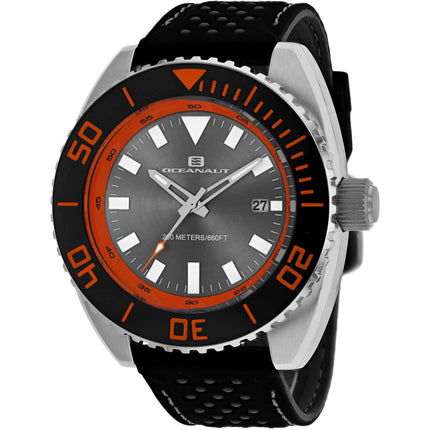Oceanaut Men's Watch - Submersion Quartz Grey Dial Black Rubber Strap | OC0522 ,