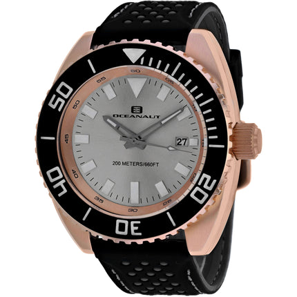 Oceanaut Men's Watch - Submersion Quartz Silver Dial Rubber Strap | OC0523 ,