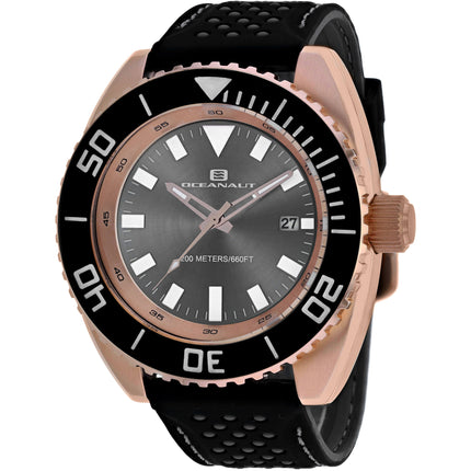 Oceanaut Men's Watch - Submersion Quartz Grey Dial Black Rubber Strap | OC0524 ,