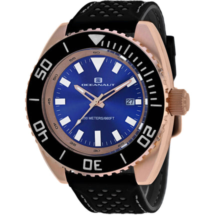 Oceanaut Men's Watch - Submersion Quartz Blue Dial Black Rubber Strap | OC0526 ,