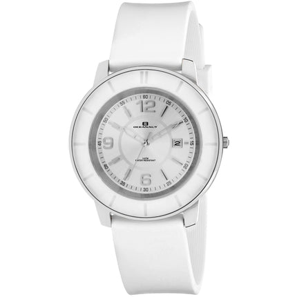 Oceanaut Women's Watch - Satin Quartz Silver Tone Dial White Rubber Strap | OC0810 ,