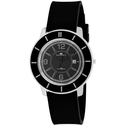 Oceanaut Women's Watch - Satin Silver Tone Case Black Dial Rubber Strap | OC0811 ,