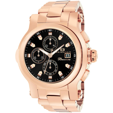 Oceanaut Men's Watch - Baccara XL Black Dial Rose Gold Case Steel Bracelet | OC0827 ,