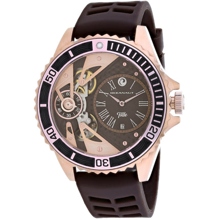 Oceanaut Men's Watch - Tide Quartz Rose Gold Case Brown Dial Rubber Strap | OC0996 ,