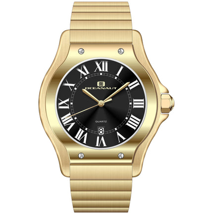 Oceanaut Men's Watch - Rayonner Black Dial Plated Stainless Steel Bracelet | OC1395 ,