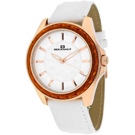 Oceanaut Women's Watch - Angel White Mother of Pearl Dial Leather Strap | OC1413 ,