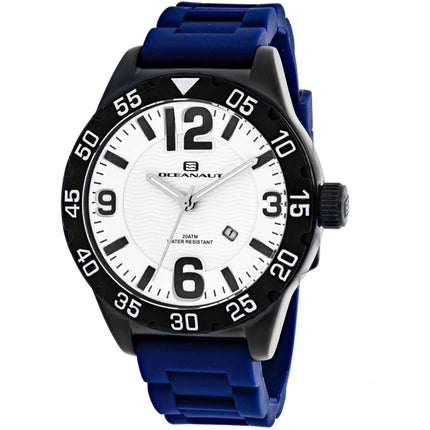 Oceanaut Men's Watch - Aqua One Quartz White Dial Blue Rubber Strap | OC2714 ,