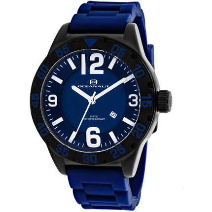 Oceanaut Men's Watch - Aqua One Quartz Black Case Blue Dial Rubber Strap | OC2715 ,