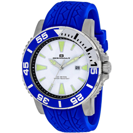 Oceanaut Men's Watch - Marletta Quartz White Dial Blue Rubber Strap | OC2919 ,