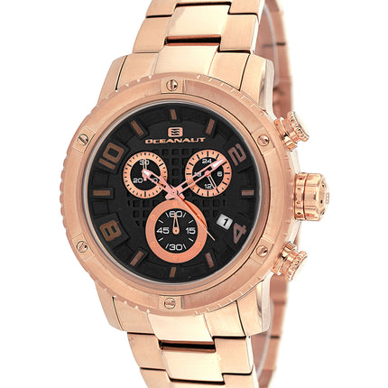 Oceanaut Men's Watch - Impulse Black Dial Plated Stainless Steel Bracelet | OC3122 ,