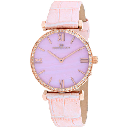 Oceanaut Women's Watch - Harmony Pink Mother of Pearl Dial Leather Strap | OC3211 ,