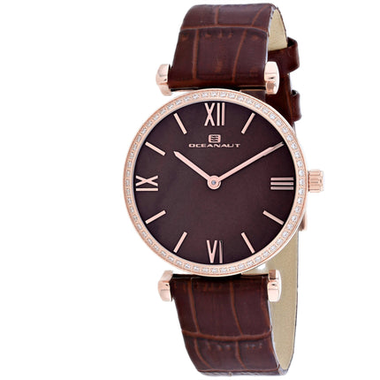 Oceanaut Women's Watch - Harmony Brown Mother of Pearl Dial Leather Strap | OC3216 ,