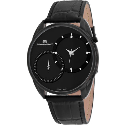 Oceanaut Men's Watch - Sentinel Quartz Black Dial Leather Strap | OC3350 ,