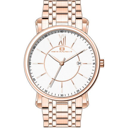 Oceanaut Men's Watch - Expedition White Dial Rose Gold Case Steel Bracelet | OC4984 ,