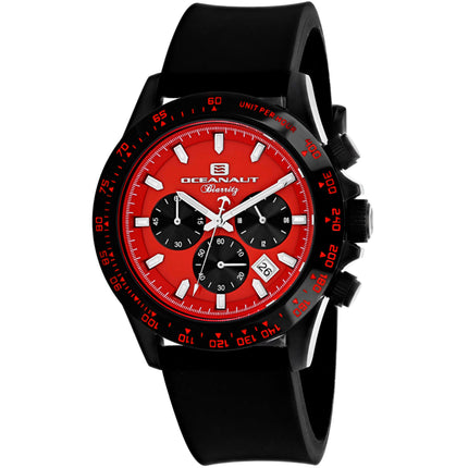 Oceanaut Men's Watch - Biarritz Quartz Red Dial Black Rubber Strap | OC6115R ,
