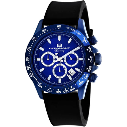 Oceanaut Men's Watch - Biarritz Quartz Blue Dial Black Rubber Strap | OC6117R ,