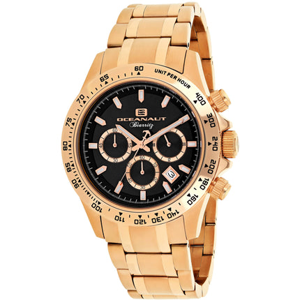 Oceanaut Men's Watch - Biarritz Black Dial Plated Stainless Steel Bracelet | OC6119 ,