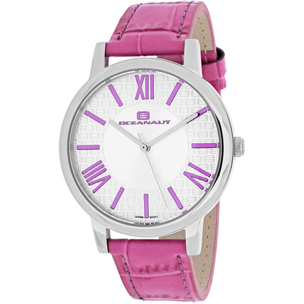 Oceanaut Women's Watch - Moon Silver Tone Case White Dial Leather Strap | OC7210 ,