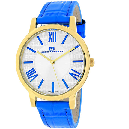 Oceanaut Women's Watch - Moon Quartz White Dial Baby Blue Leather Strap | OC7214 ,