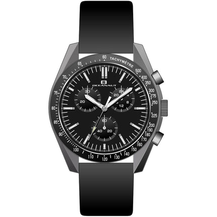 Oceanaut Men's Watch - Orbit Quartz Gunmetal Case Black Dial Leather Strap | OC7580 ,