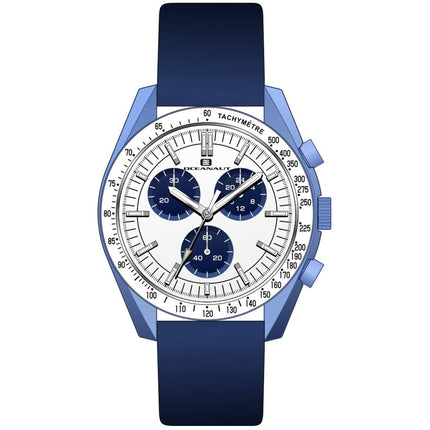 Oceanaut Men's Watch - Orbit Quartz White Dial Blue Leather Strap | OC7585 ,