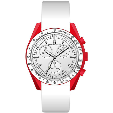 Oceanaut Men's Watch - Orbit Quartz Red Case White Dial Leather Strap | OC7586 ,
