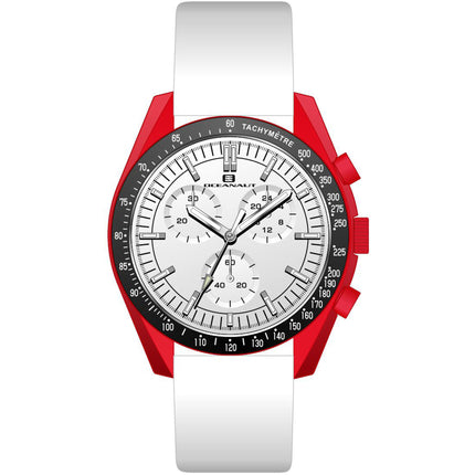 Oceanaut Men's Watch - Orbit Quartz Red Case White Dial Leather Strap | OC7588 ,