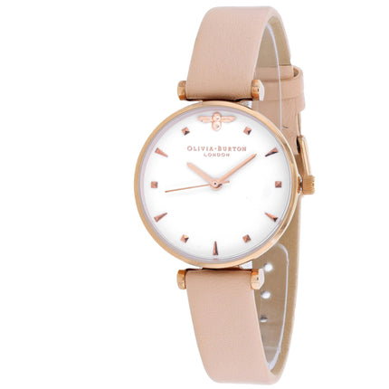 Olivia Burton Women's Watch - Embellished Quartz White Dial Leather Strap | OB16AM95 ,