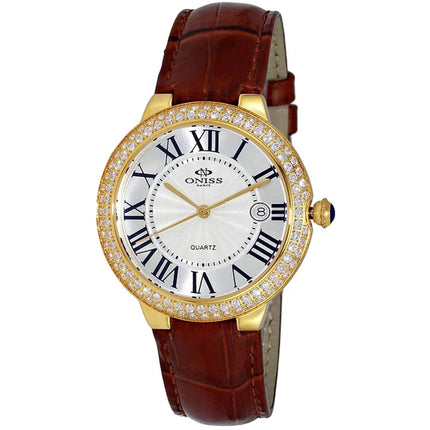 Oniss Women's Watch - Amor Blue Dial Plated Stainless Steel Bracelet | ON1111-LRGBU ,