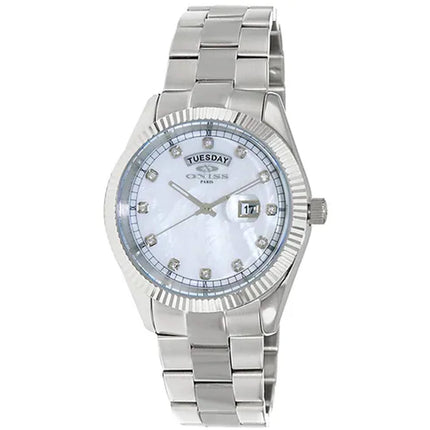 Oniss Men's Watch - Admiral Quartz White Dial Stainless Steel Bracelet | ON3881-MWHT ,