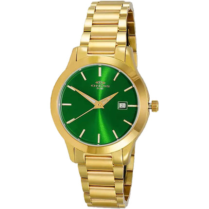 Oniss Women's Watch - Royal Green Dial Plated Stainless Steel Bracelet | ON4441-LGGN ,