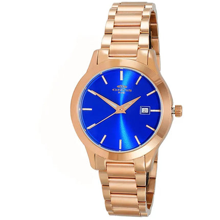 Oniss Women's Watch - Royal Blue Dial Plated Stainless Steel Bracelet | ON4441-LRGBU ,