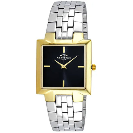 Oniss Women's Watch - Quad Slick Black Dial Stainless Steel Bracelet | ON5544-MGBK ,