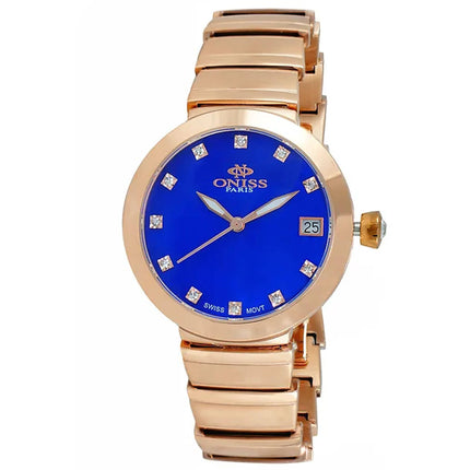 Oniss Women's Watch - Prima Blue Dial Plated Steel Bracelet | ON5559-31_RGBU ,