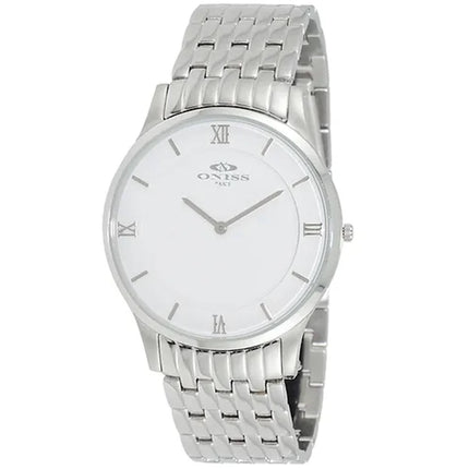 Oniss Men's Watch - Rustic Quartz White Dial Stainless Steel Bracelet | ON5562-MWT ,
