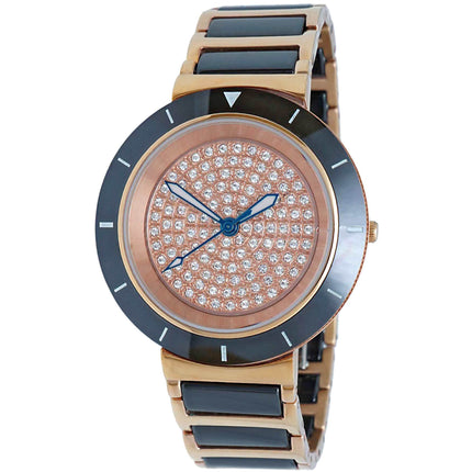 Oniss Women's Watch - Toulon Rose Gold Dial Plated Steel, Ceramic Bracelet | ON7263 ,