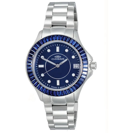 Oniss Women's Watch - Crown Quartz Blue Dial Stainless Steel Bracelet | ON7323-10LBU ,