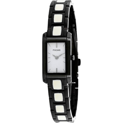 Pulsar Women's Watch - Classic White Dial Plated Steel, Ceramic Bracelet | PEGF71 ,