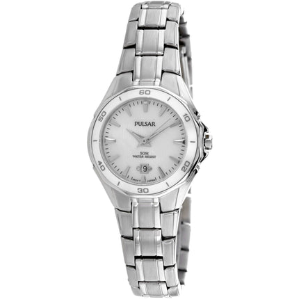 Pulsar Women's Watch - Classic Quartz White Dial Stainless Steel Bracelet | PXT895 ,