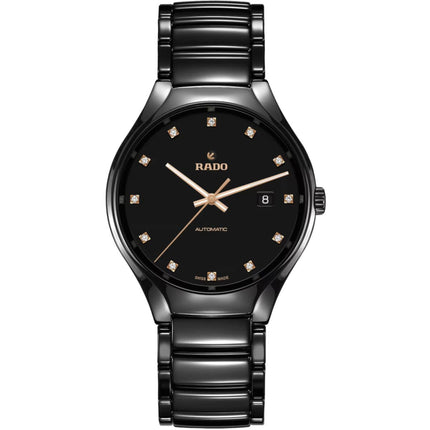 Rado Men's Watch - True Automatic Black Dial Ceramic Bracelet | R27056732 ,