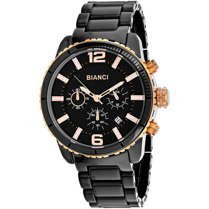 Roberto Bianci Men's Watch - Amadeo Quartz Black Dial Ceramic Bracelet | RB58751 ,
