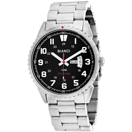Roberto Bianci Men's Watch - Ricci Black Dial Stainless Steel Bracelet | RB70995 ,