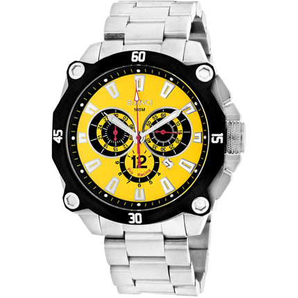 Roberto Bianci Men's Watch - Enzo Yellow Dial Stainless Steel Bracelet | RB71011 ,