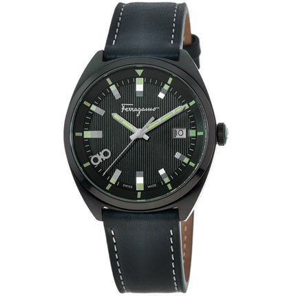 Salvatore Ferragamo Men's Watch - Evolution Black Dial Leather Bracelet | SFNJ00320 ,