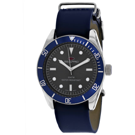 Seapro Men's Watch - Revival Quartz Silver Tone Case Grey Dial Blue Strap | SP0301 ,