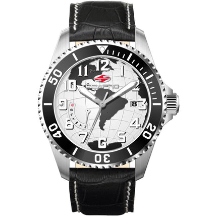 Seapro Men's Watch - Voyager Quartz Silver Tone Case White Dial Black Strap | SP2740 ,