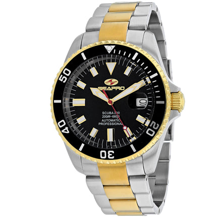 Seapro Men's Watch - Scuba 200 Automatic Black Dial Plated Steel Bracelet | SP4326 ,