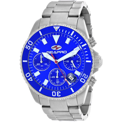 Seapro Men's Watch - Scuba 200 Chrono Blue Dial Stainless Steel Bracelet | SP4352 ,